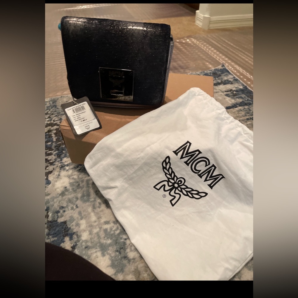 Mcm black messenger bag